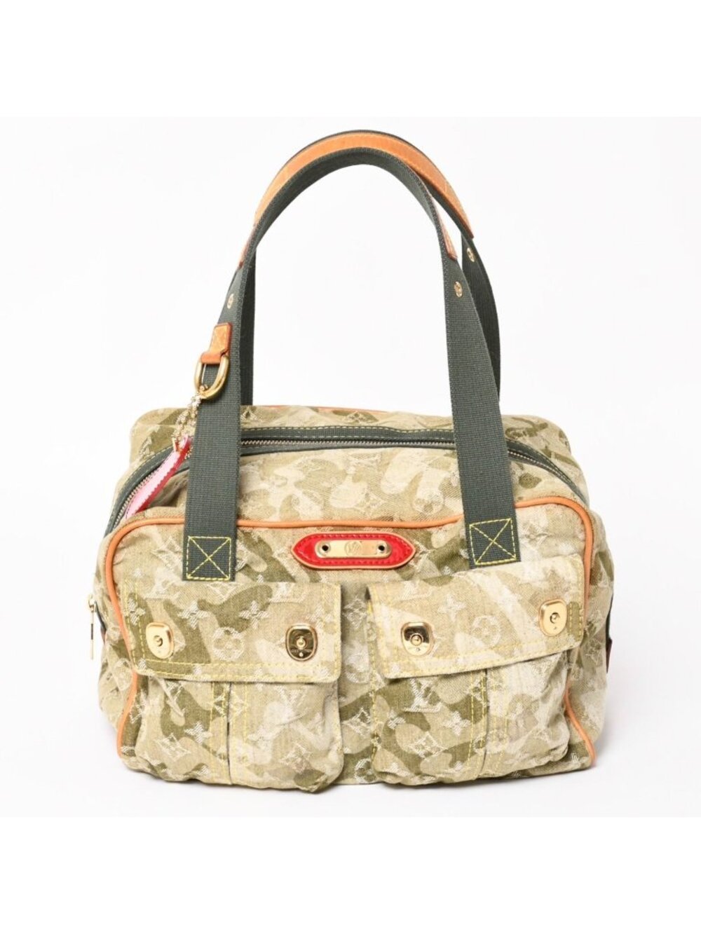 Louis Vuitton Monogram Moflage Denim Jasmine Handbag Khaki Takashi Murakami